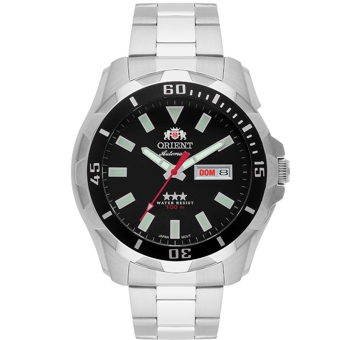 Relógio ORIENT masculino automático prata 469SS078NH P1SX - aconfianca